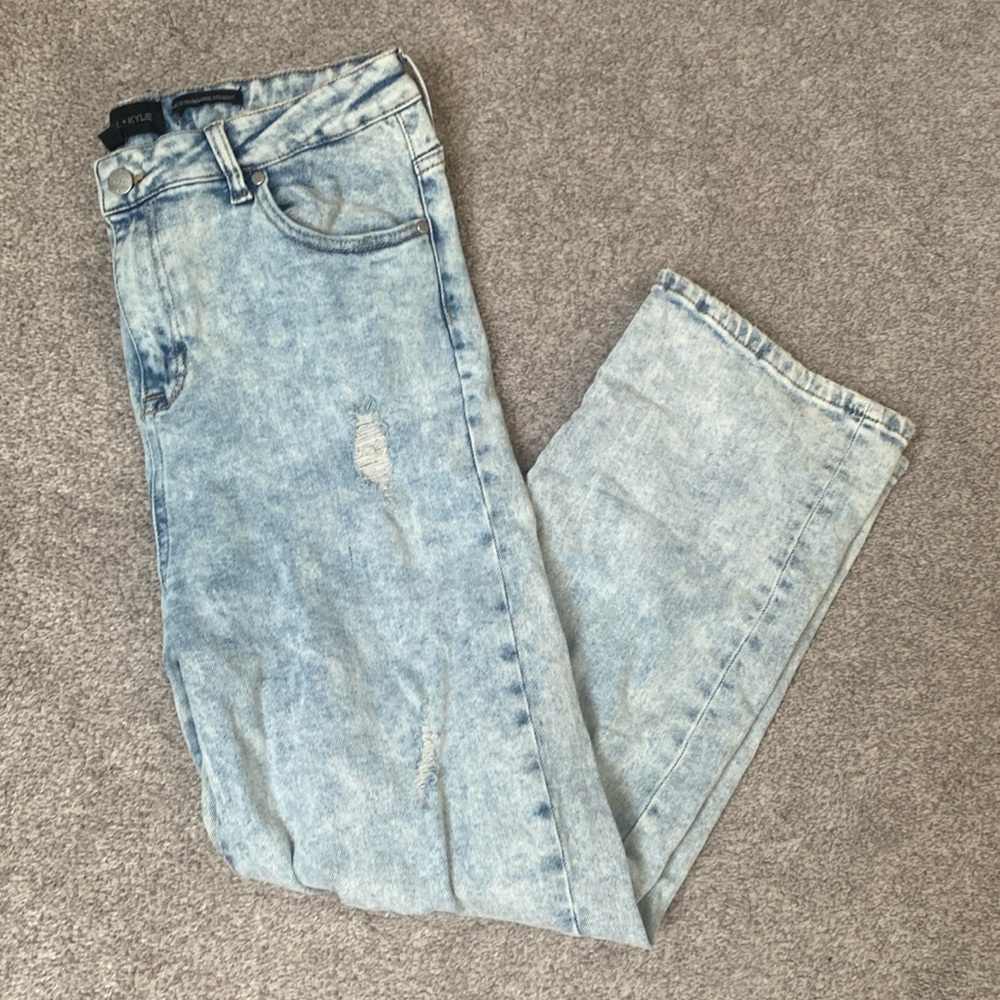 Kendall & Kylie denim light wash straight leg jeans Juniors Sz 13/31
